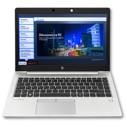 HP ELITEBOOK 745 G6 reconditionné vue devant
