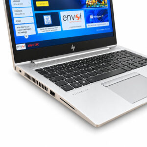 Ordinateur portable HP EliteBook 830 G5, vue complémentaire sur fond blanc