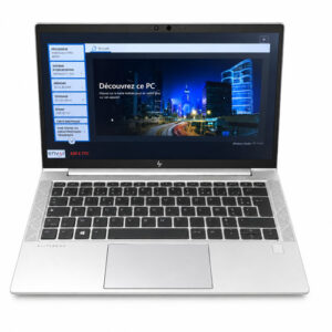 Ordinateur portable HP EliteBook 835 G7 Ryzen 5 Pro, vue de face sur fond blanc